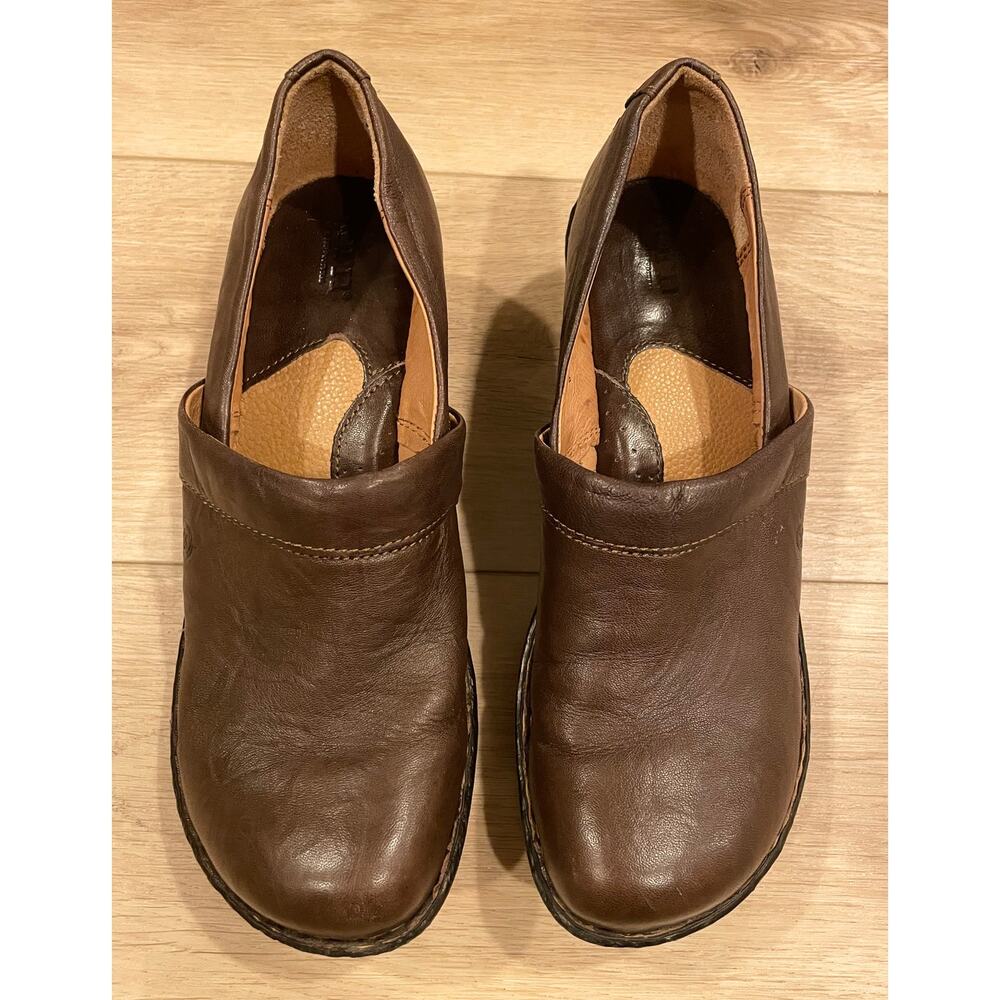 Born Brown Leather Clogs Womens M/W 40/8.5